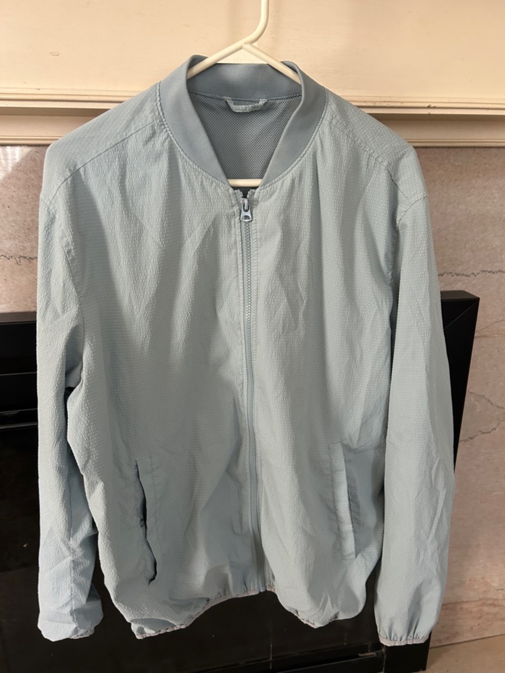 Zara Pale Blue Men's Bomber Jacket - Zip Front